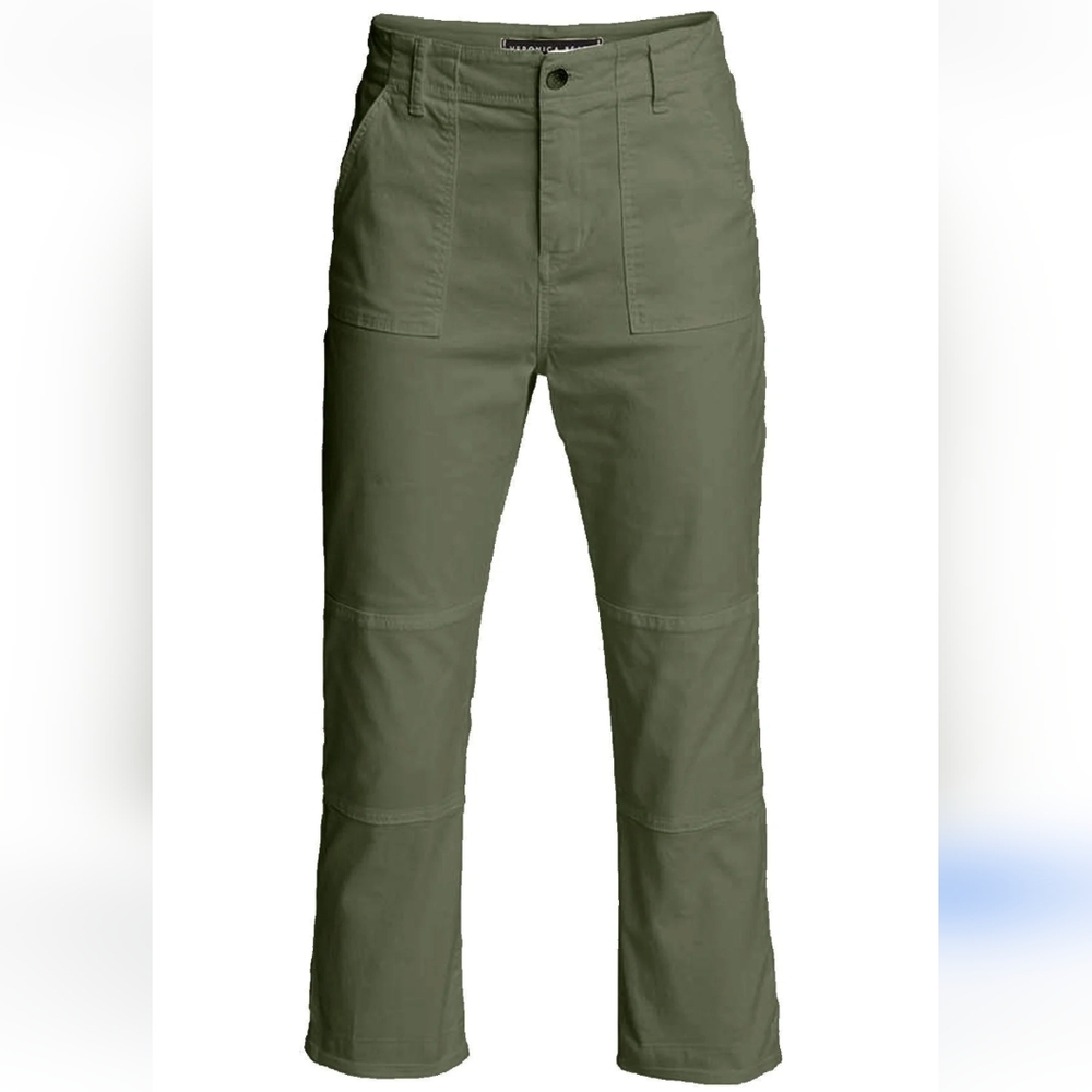 Veronica Beard Lynn cargo highrise pants green Women's size 28 US 6 button Zip